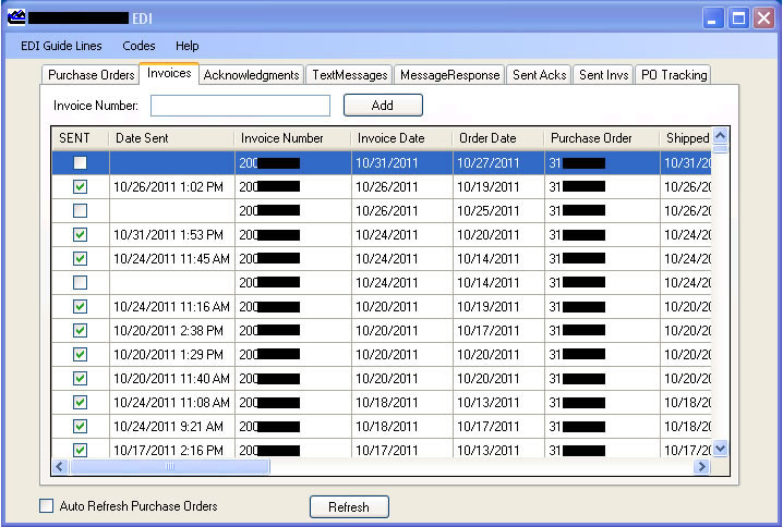 picture of edi invoices