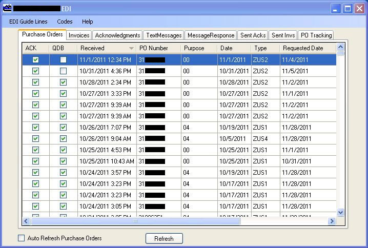 Picture of EDI purchase orders